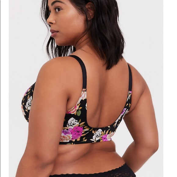 🆕 BLACK SKULL FLORAL FRONT CLASP BRA - Picture 4 of 4